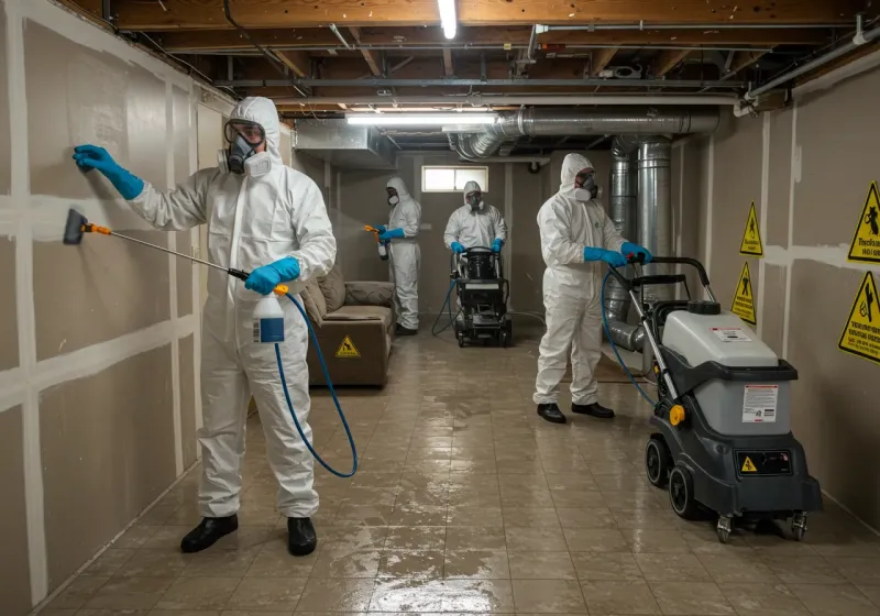 Basement Moisture Removal and Structural Drying process in Palm Valley, TX